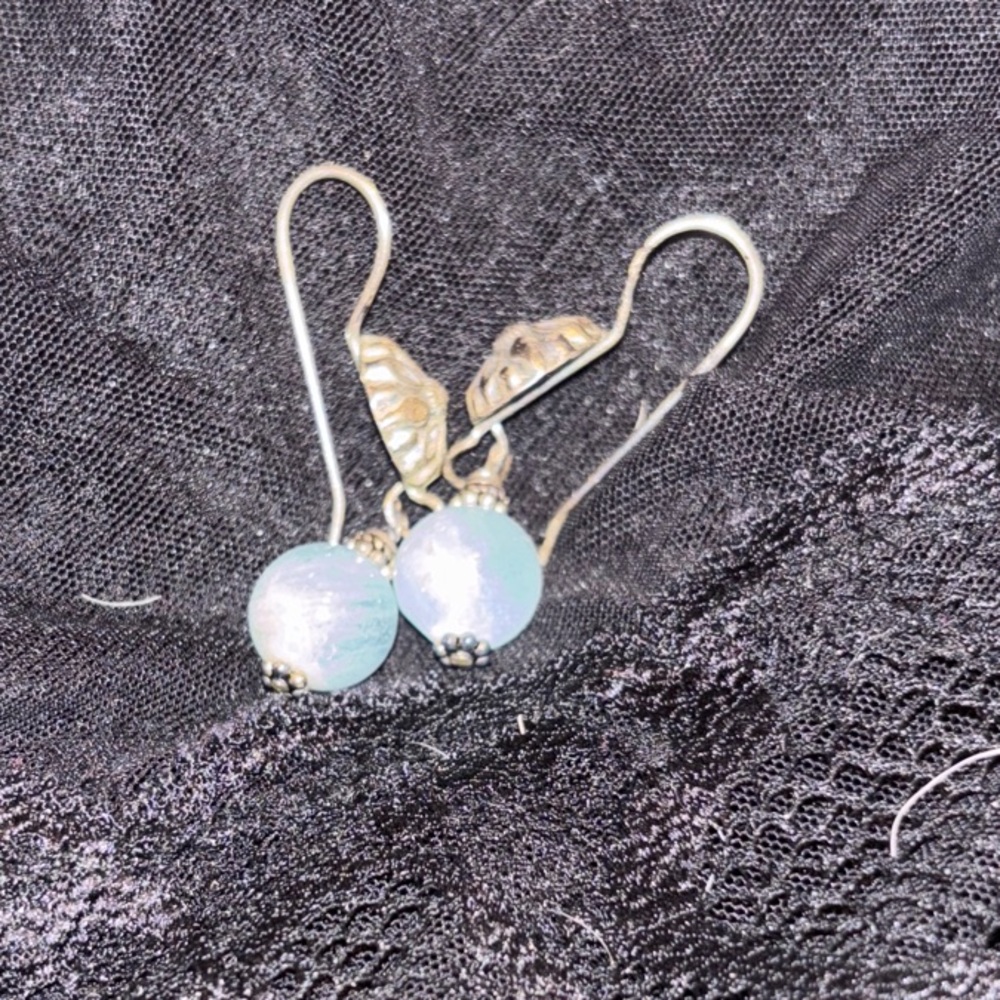 Gold and White Pearl Drop Earrings